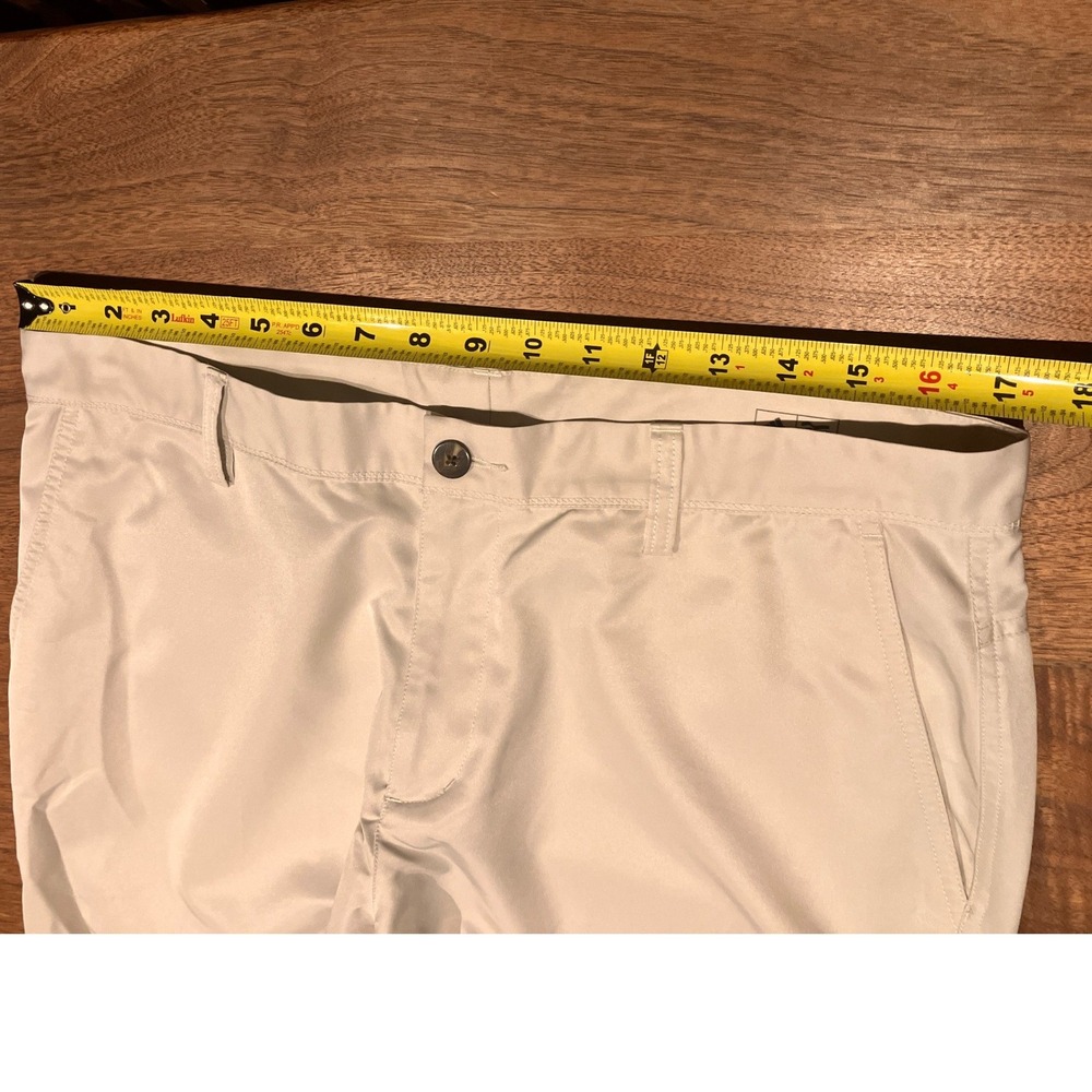 Adidas Climalite Mens Golf Pants Khaki Tan Straight Leg Trousers 34x32 - Picture 5 of 8